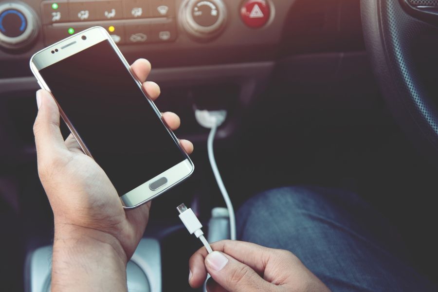 charging a phone in a car